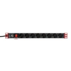 Kép 3/4 - Techly I-CASE STRIP-61UDIT 19" 1U Áramelosztó X8 - Schuko aljzatok