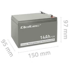 Kép 6/17 - Qoltec 53045 AGM battery | 12V | 14Ah