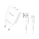 Kép 1/2 - Yooup NC76B HÁLÓZATI TÖLTŐ 12W DUPLA USB-A