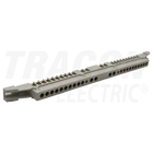 Kép 2/6 - Szigetelt földelősín (N/PE) EDSS-12/. mod.elosztóhoz  230/400VAC, 63A, 7,6×18,3mm, L=250 mm, 24P, IP20