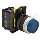 Kép 1/2 - Világító nyomókapcsoló, kiálló, kék  1×NO, 5A/230V AC-15, IP42, LED 230V AC/DC