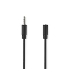 Kép 2/3 - Nedis CAGL22050BK10 3,5mm sztereo jack hosszabító kábel, 1m