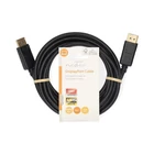 Kép 1/3 - Nedis CCGL37010BK30 Displayport kábel 4K@60Hz, aranyozott csatlakozók, 3m