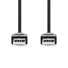 Kép 1/3 - Nedis CCGL60000BK20 USB A apa - USB-A apa kábel, USB2.0, hossz: 2m