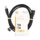 Kép 3/3 - Nedis CCGL60000BK20 USB A apa - USB-A apa kábel, USB2.0, hossz: 2m
