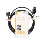 Kép 3/3 - Nedis CCGL60001BK20 USB A apa - USB-A apa kábel, USB2.0, hossz: 2m