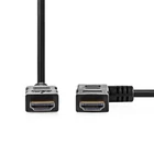 Kép 1/2 - Nedis CVGP34260BK15 nagy sebességű HDMI kábel, 4K@30Hz, 10.2 Gbps, 1.50 m, pipa jobbos csatlakozó