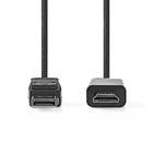 Kép 2/3 - Nedis CCGL37100BK10 Displayport dugó - HDMI dugó kábel 1080p, 1m