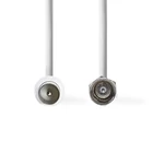 Kép 1/3 - Nedis CSGL41800WT15 F dugó - koax dugó kábel, 75 Ohm, dupla árnyékolás, 1.5m