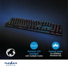 Kép 5/8 - Nedis GKBDM110BKUS gamer billentyűzet, USB,Mechanikus gombok | LED | QWERTY | Amerikai kiosztás
