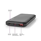 Kép 1/4 - Nedis UPBKPD10000BK powerbank, hordozható külső akkumulátor, power bank 10000mAh