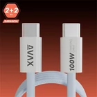 Kép 1/5 - Avax CB610LB TÖLTŐKÁBEL USB-C 100W, MÁGNESES, KÉK