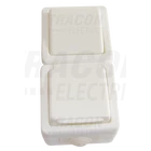 Kép 1/2 - Falon kívüli váltókapcsoló+csatlakozóaljzat, függől., csapos  16A/250VAC, IP54, (106)
