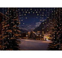 Dekortrend Kültéri FÉNYÍV LED fényfüggöny, 200 LED, MELEG FEHÉR 1,2m