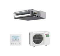 Mitsubishi Electric Monosplit szett: Vékony légcsatornázható beltéri egység, PAR-41MAA fali vezetékes szabályozóval.
