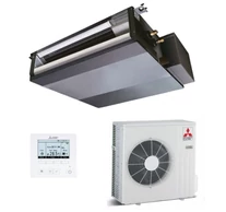 Mitsubishi Electric Monosplit szett: Vékony légcsatornázható beltéri egység, PAR-41MAA fali vezetékes szabályozóval.