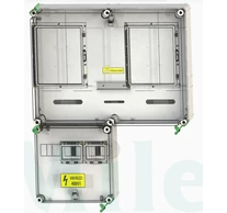 1/3F mérőszekrény 1xM63.80A+1xV32 földkábeles 1-szintes 1 2M PVT 6075 Á-V Fm-K Csatári Plast CSP21.E019