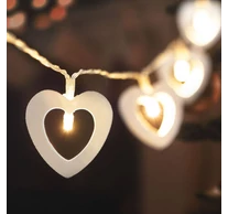 LED fényfüzér - szív - 2,85 m - melegfehér - 2 x AA