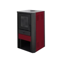 FALCON COMODO CENTRAL W27 MONZA vízteres fatüzelésű kályha felső füstgáz csatlakozással (27 kW - Ø 130 mm) - bordó