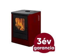 FALCON COMODO CENTRAL W18 RIMINI vízteres fatüzelésű kályha felső füstgáz csatlakozással (18 kW - Ø 130 mm) - bordó