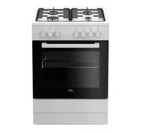 Beko FSE62120DW tűzhely Szabadonálló tűzhely Elektromos Gáz Fekete, Fehér A