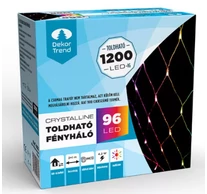 Crystalline toldható LED fényháló, 200 x 100 cm, 96 db MULTI LED, átlátszó kábel, Kül- és beltéri