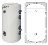 Heizer puffertartály PUSE X 100R inox hűtés/fűtés 100l hőcserélő nélkül fali 