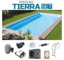 TIERRA PANEL POOL 600 x 300 x 150 cm modulpaneles, süllyesztett víztükrű, külső lépcsős medence szett
