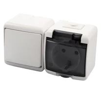 Aquastar Kapcsoló+dugalj vízszintes, IP54, fehér