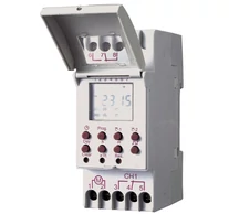 Időkapcsoló, digitális, heti, DIN sínre 2 modulos