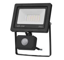 LED fényvető "EcoSpot"  20W mozgásérzékelővel 1800lm, fekete, IP65