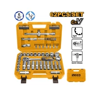 INGCO Dugókulcs készlet 62 részes 1/2" 10-32 mm CrV