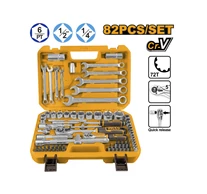 INGCO Dugókulcs készlet 82 részes 1/4" 4-10 mm, 1/2" 10-32 mm CrV