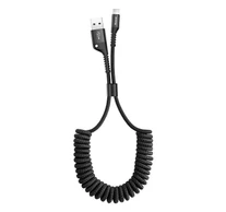 Baseus Spring rugós Lightning kábel, 1m, 2A (fekete)