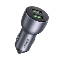 Ugreen CD213 QC 3.0 autós töltő, 2xUSB, 36W (szürke)