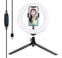 Puluz 20cm LED gyűrűs lámpa / állvány telefontartóval PKT3073B