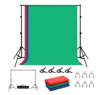 PULUZ fotóháttér szett/állvány 2x2m + fotóháttér 3 db PKT5204