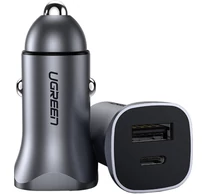 UGREEN car charger CD130, USB, USB-C, 24W (grey)