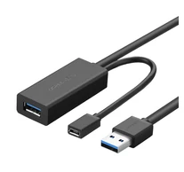 UGREEN US175, USB 3.0, micro USB, hosszabbító kábel, 5m (fekete)