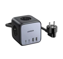 UGREEN CD268 Elosztó kocka EU, 65W, 1,8m (fekete)