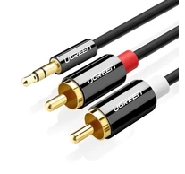 UGREEN AV116 kábel 3,5 mm-es Jack 2RCA-hoz (Cinch) 3 m (fekete)