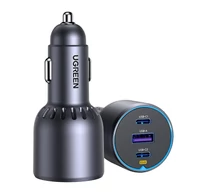 UGREEN EC703 autós töltő, USB + 2x USB-C, 75W (fekete)