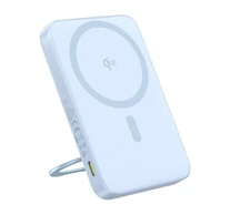 Baseus PicoGo mágneses powerbank állvánnyal, Qi2, 5000mAh, 20W (kék)