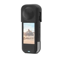 PULUZ szilikon védő tok lencsevédővel az Insta360 X5 készülékhez (fekete)