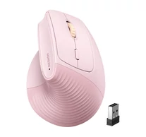 UGREEN M571 vezeték nélküli ergonomikus egér, 2,4 GHz + BT (rózsaszín)