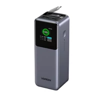 Ugreen PB726 20000 mAh-s power bank USB + USB-C, 165 W, beépített kábellel (szürke)