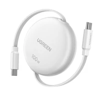 Ugreen L531 USB-C – USB-C kábel, PD 100 W, behúzható, 1 m (fehér)