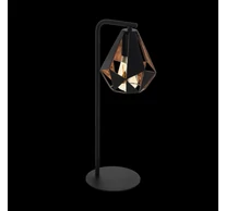 Asztali E27 1x60W fekete/vréz Carlton4