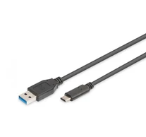 Digitus AK-300136-010-S USB kábel USB 3.2 Gen 1 (3.1 Gen 1) 1 M USB C USB A Fekete
