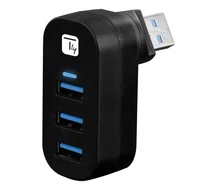 Techly IUSB3-HUB3-ROTB USB 3.0 3-portos elosztó forgatható USB-A csatlakozóval